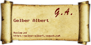 Gelber Albert névjegykártya